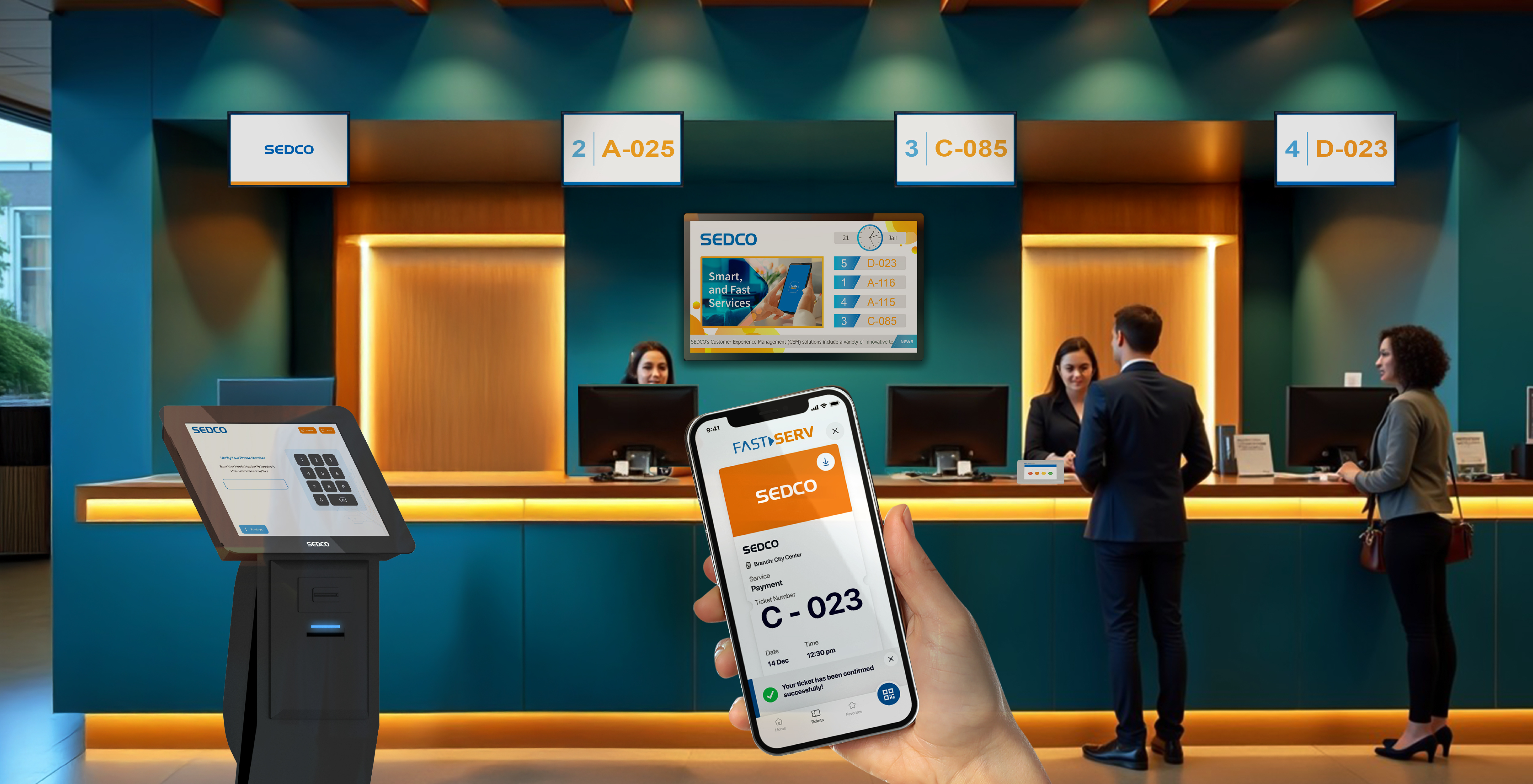 screenshot of SEDCO Queue Management System